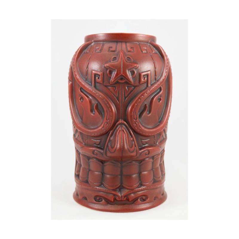 Taza Tiki Estrella Fuego cerámica burdeos cl 88