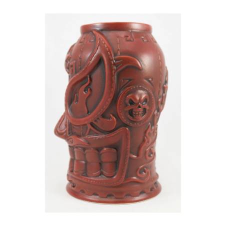 Taza Tiki Estrella Fuego cerámica burdeos cl 88