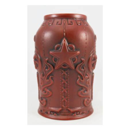 Taza Tiki Estrella Fuego cerámica burdeos cl 88