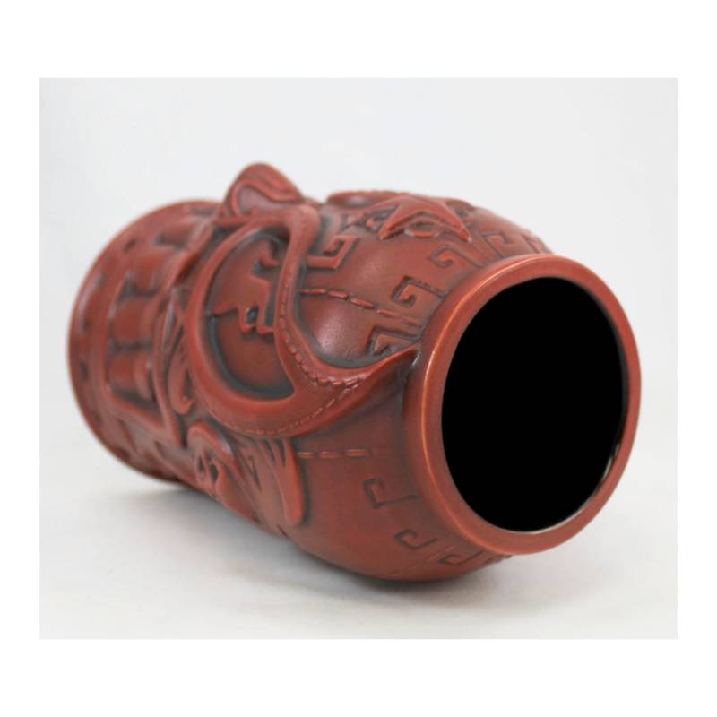 Taza Tiki Estrella Fuego cerámica burdeos cl 88