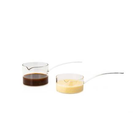 100% Chef poêle à sauce avec une poignée et bec verseur en verre cl 15