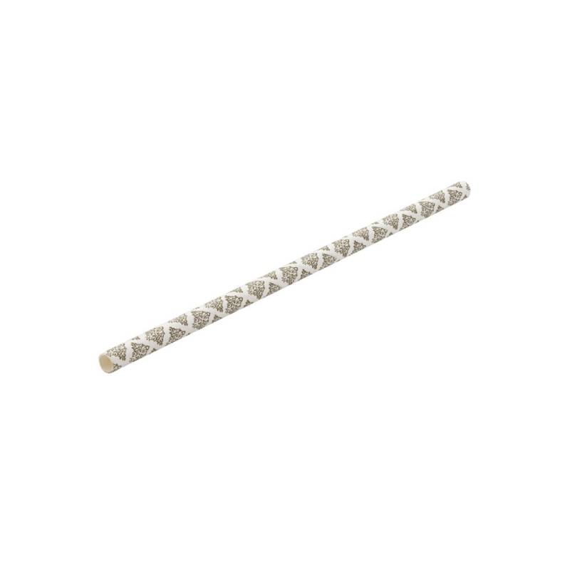 Pailles en papier biodégradable filigrane cm 14