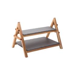 Présentoir en bois à 2 étages Rockport
