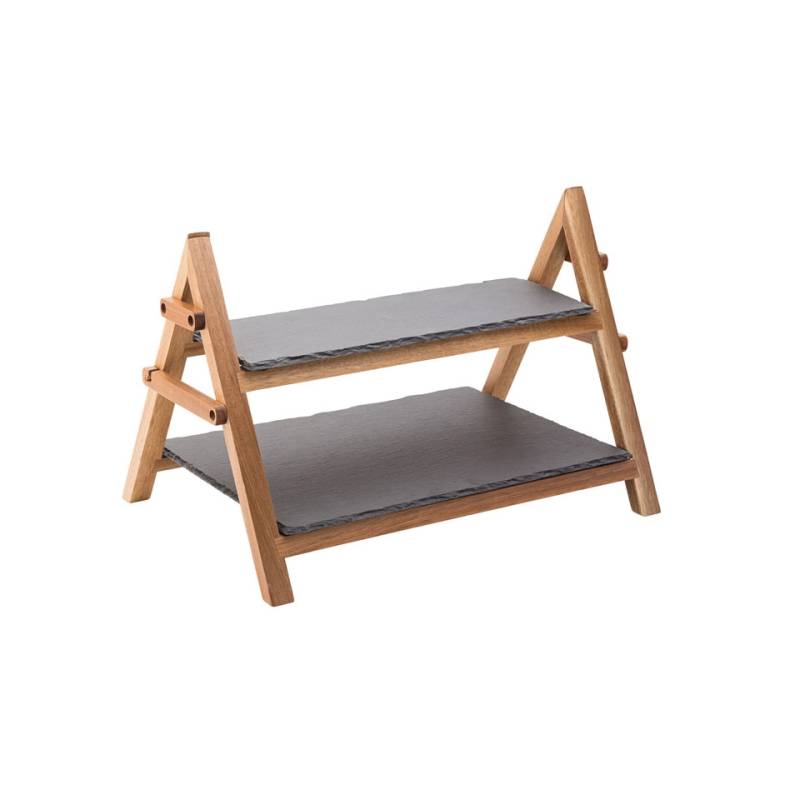 Présentoir en bois à 2 étages Rockport