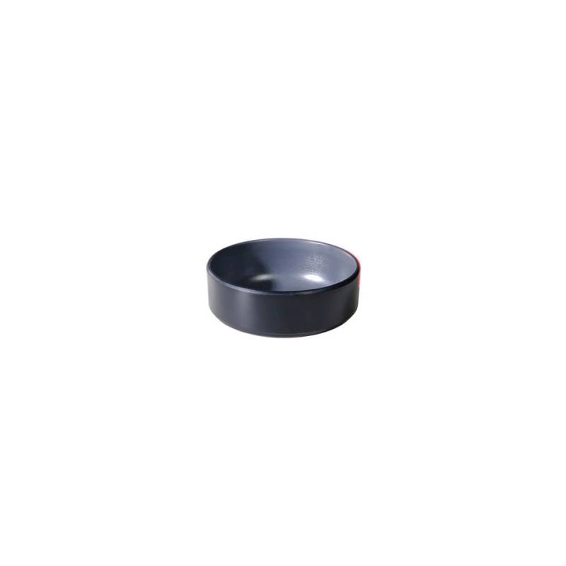 Vaso redondo apilable de melamina bicolor gris y negra 7,5x2,8 cm