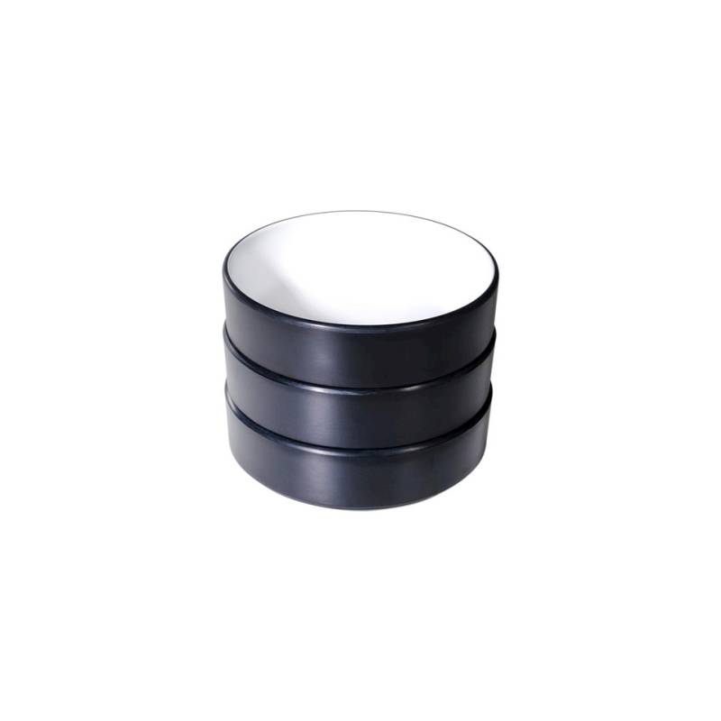 Gobelet rond empilable en mélamine bicolore gris et noir 7,5x2,8 cm