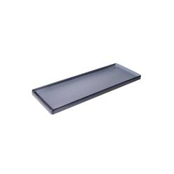 Plateau rectangulaire en mélamine bicolore gris et noir 33x15 cm