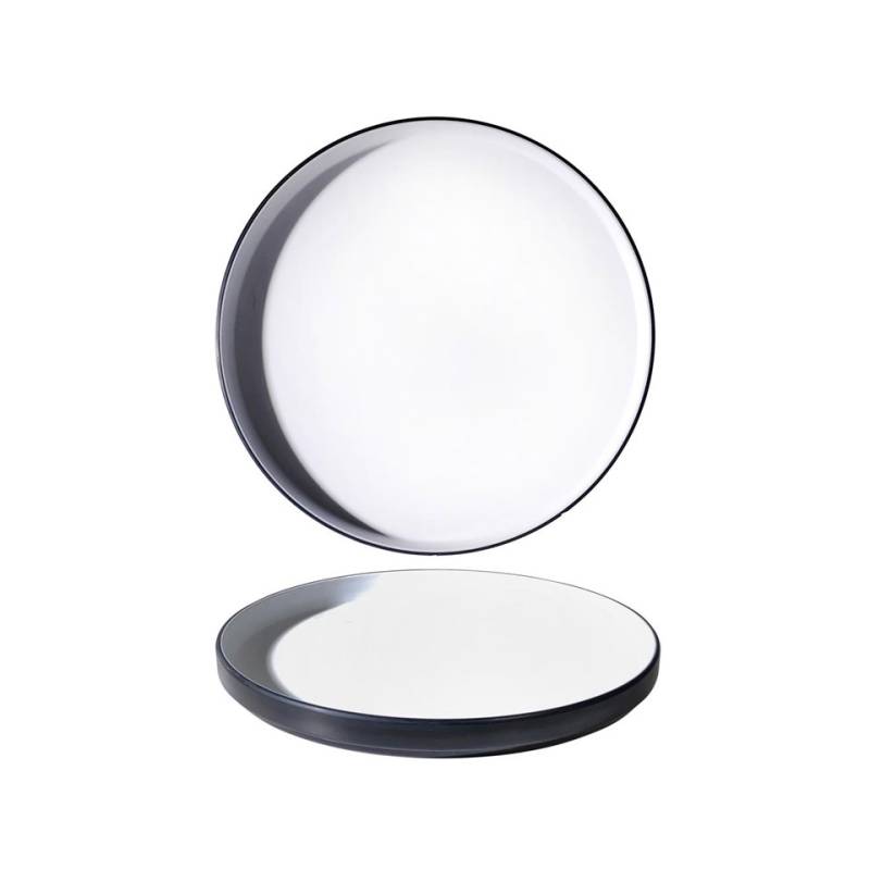 Plato nórdico de melamina bicolor blanco y negro 27 cm