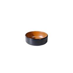 Vaso redondo apilable de melamina bicolor marrón y negro 7,5x2,8 cm