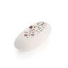 Mini Rock Deco Flowers 100% Chef plat en porcelaine blanche avec décoration florale 17x8x4 cm