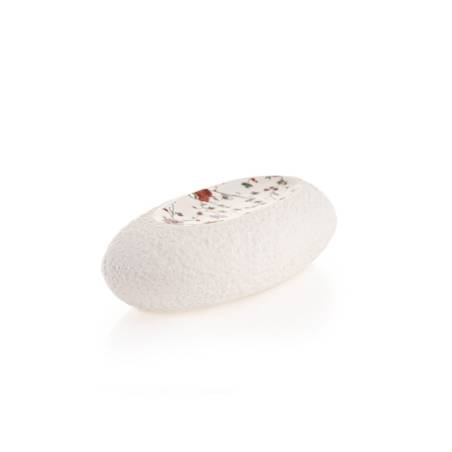 Mini Rock Deco Flowers 100% Chef plat en porcelaine blanche avec décoration florale 17x8x4 cm