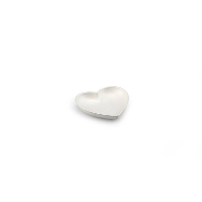 Coeur en bagasse blanche 9.2x8.5x1.5 cm