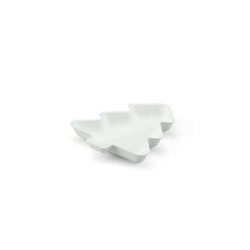 Coupe de l'arbre de Noël en bagasse blanche 10x8.5x1.5 cm