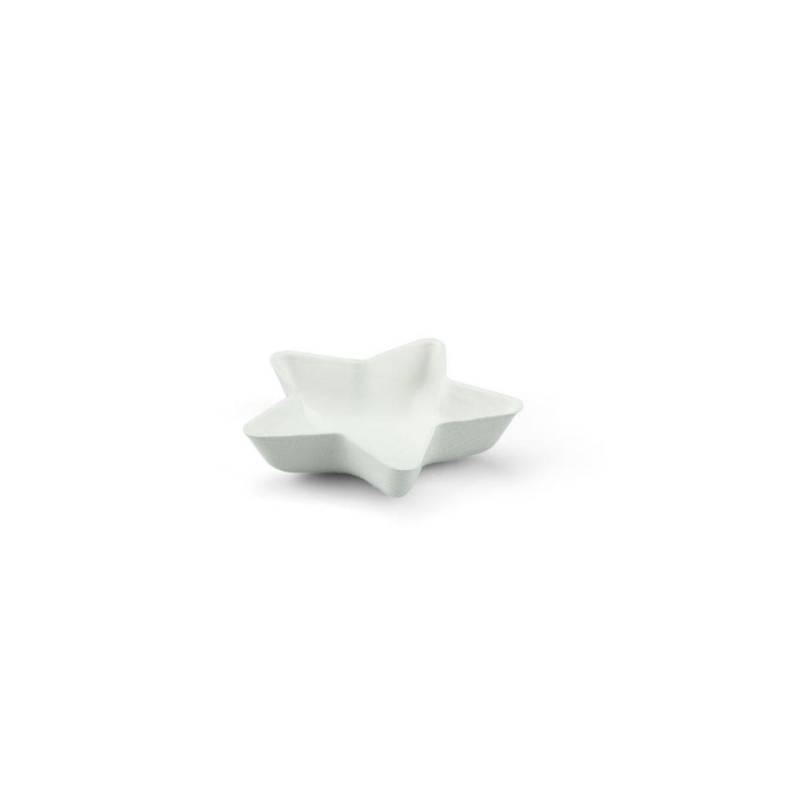 Copa estrella en bagazo blanco 8,5x2 cm