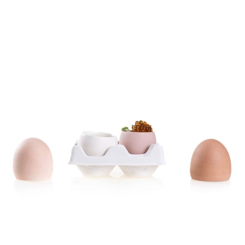 Boîte à oeufs 100% Chef 4 empreintes en porcelaine blanche