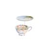 Taza de té Versalles 100% Chef azul y rosa porcelana decoración floral cl 20