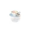 Tea Cup Versailles 100% Chef blue and pink porcelain floral decor plate-raised cup cl 20