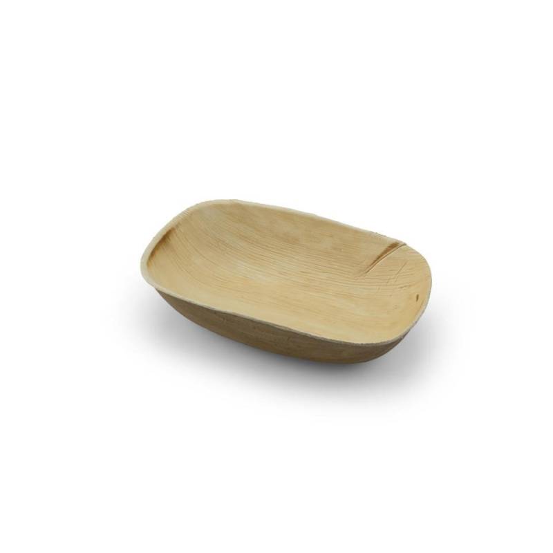 Plateau rectangulaire biodégradable en feuilles de palmier cm 25x17x6