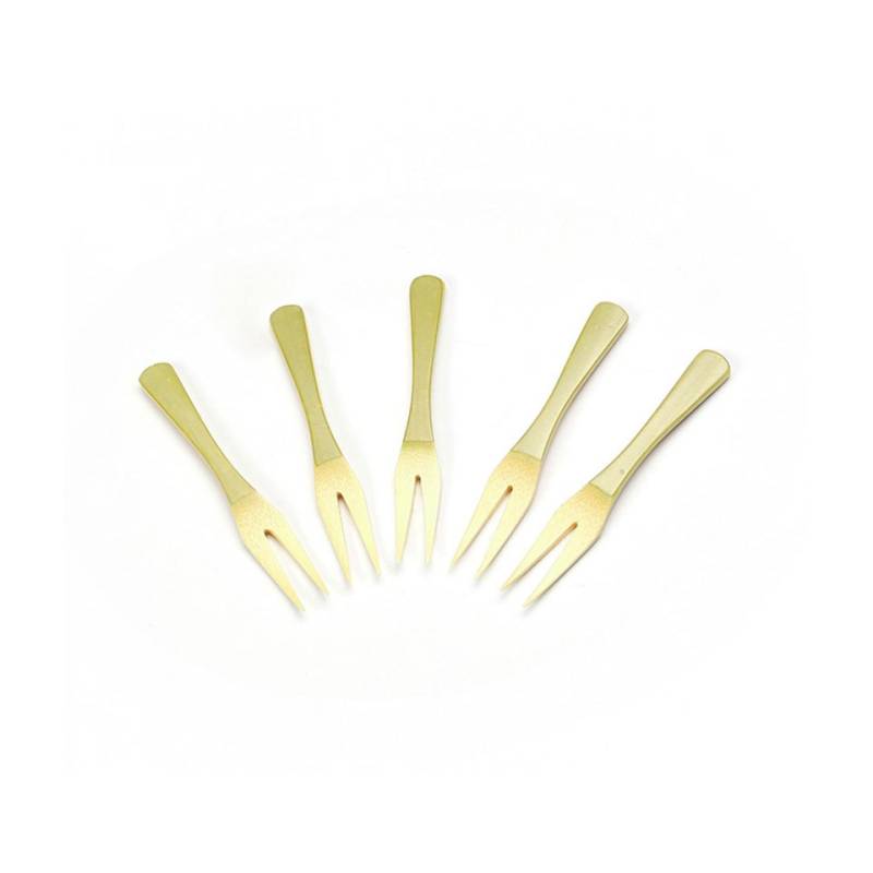 Mini fourchettes en bambou à 2 dents 9 cm