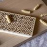 Couteaux en bois de hêtre avec décoration florale 23x8 cm