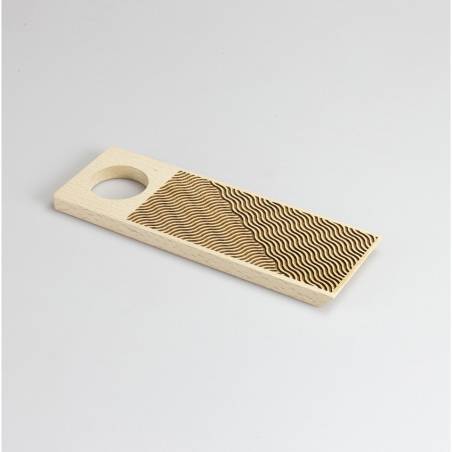 Spatule en bois de hêtre avec décoration en forme de vague 23x8 cm