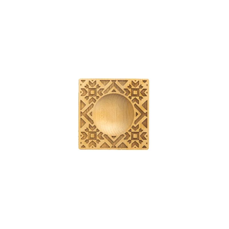 Molde cuadrado de madera de haya para raviolis y tortelli decoración nórdica 10x10 cm