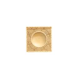 Molde cuadrado de madera de haya para raviolis y tortelli con decoración de círculos 10x10 cm