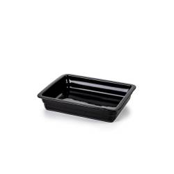 Gastronomía 1/2 plato rectangular de porcelana negra cm 32x26,5x6,5
