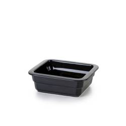 Gastronorm plato rectangular de porcelana negra 1/6 cm 17.6x16.2x6.5