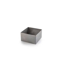 Molde cuadrado de acero inoxidable 7x7x4 cm