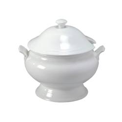 Soupière en porcelaine blanche avec couvercle lt 3