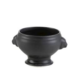 Sopera cabeza de león porcelana negra efecto hierro fundido lt 2