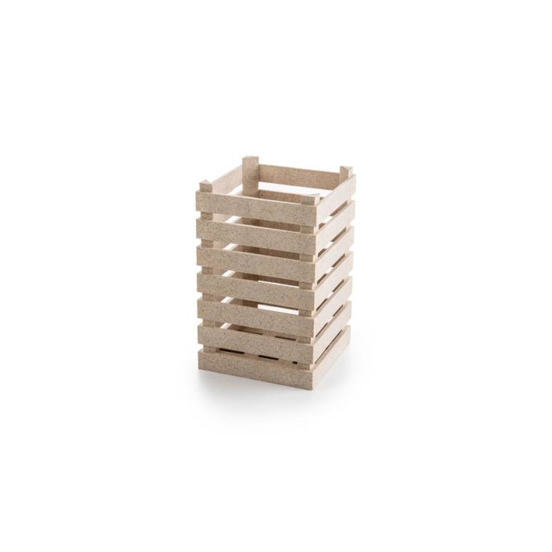 Portabrotes de fibra de madera y pp blanco arena 8,8x14 cm