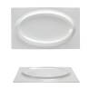 Plato rectangular de porcelana blanca phoemics con relieve oval 30,5x19 cm