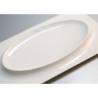 Plato rectangular de porcelana blanca phoemics con relieve oval 30,5x19 cm