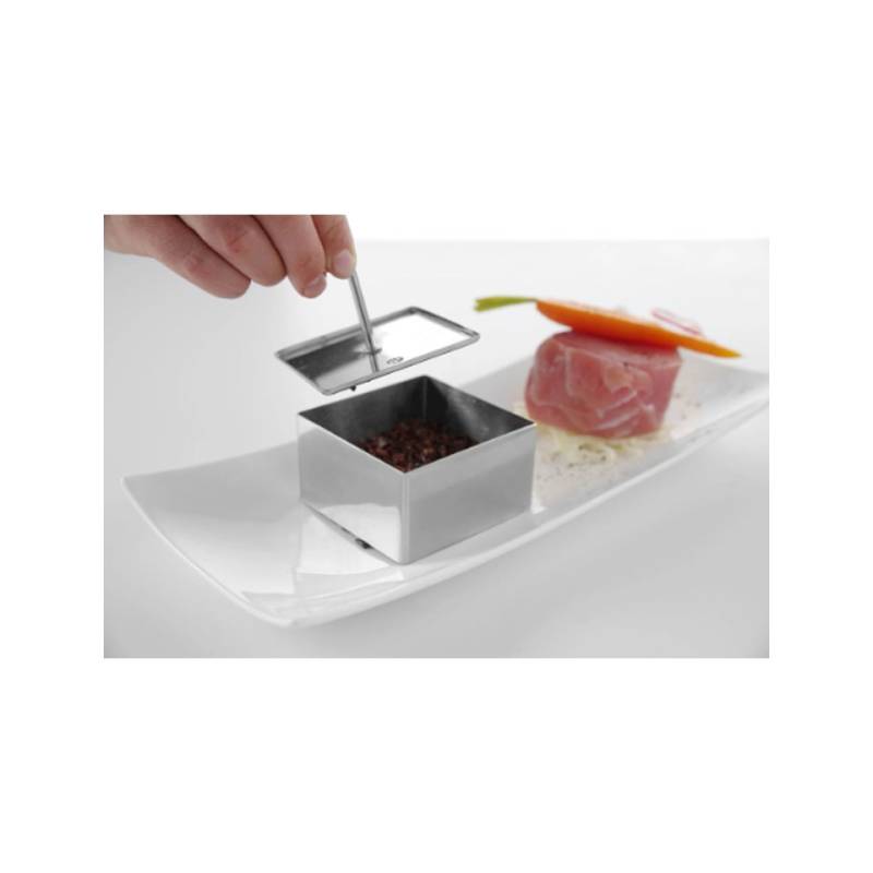 Molde cuadrado de acero inoxidable 8 cm