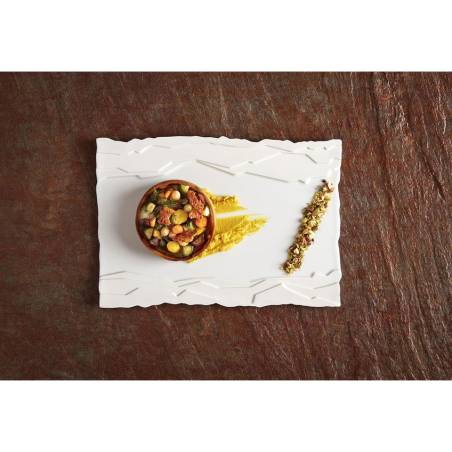 Terra plato rectangular de porcelana blanca 26x18 cm