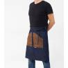 Tablier de taille en jean avec poches en cuir 56x90 cm