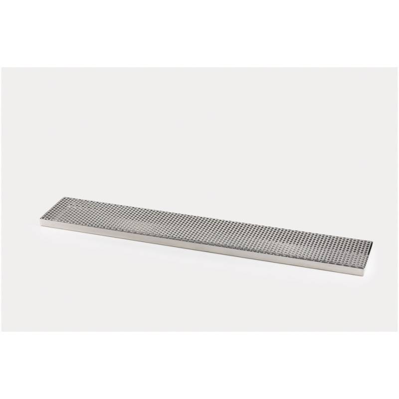 Tapis de bar avec grille à trous ronds en acier inoxydable cm 65x11x2