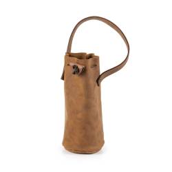 Inbriaghea sac en cuir marron pour bouteille