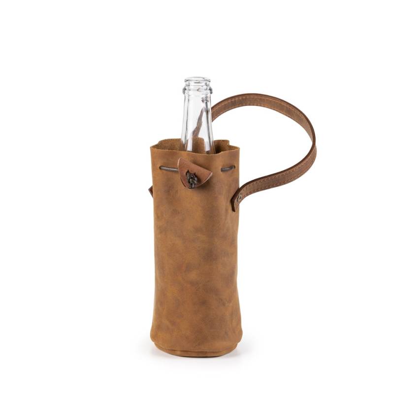 Inbriaghea bolso de cuero marrón botella