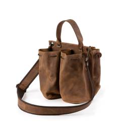 Bolsa para biberones Inbriaghea de cuero marrón para 4 personas