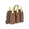 Inbriaghea bolsa de cuero marrón para 6 botellas con bandolera