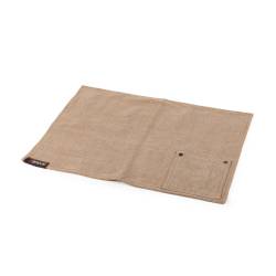Ponente set de table rectangulaire avec pochette à couverts en toile marron cm 47x39