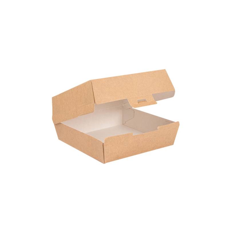 Envase para hamburguesas The Pack de cartón marrón 14,2x13,7x6,1 cm