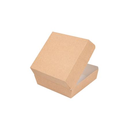 Envase para hamburguesas The Pack de cartón marrón 14,2x13,7x6,1 cm