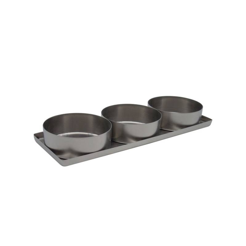 Snack Holder cuadrado vintage de acero inoxidable 27,5x9,5 cm
