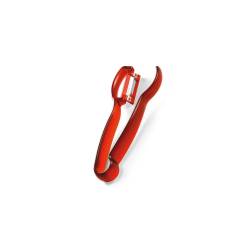 Pelador de espárragos triangular de plástico rojo 17,5 cm