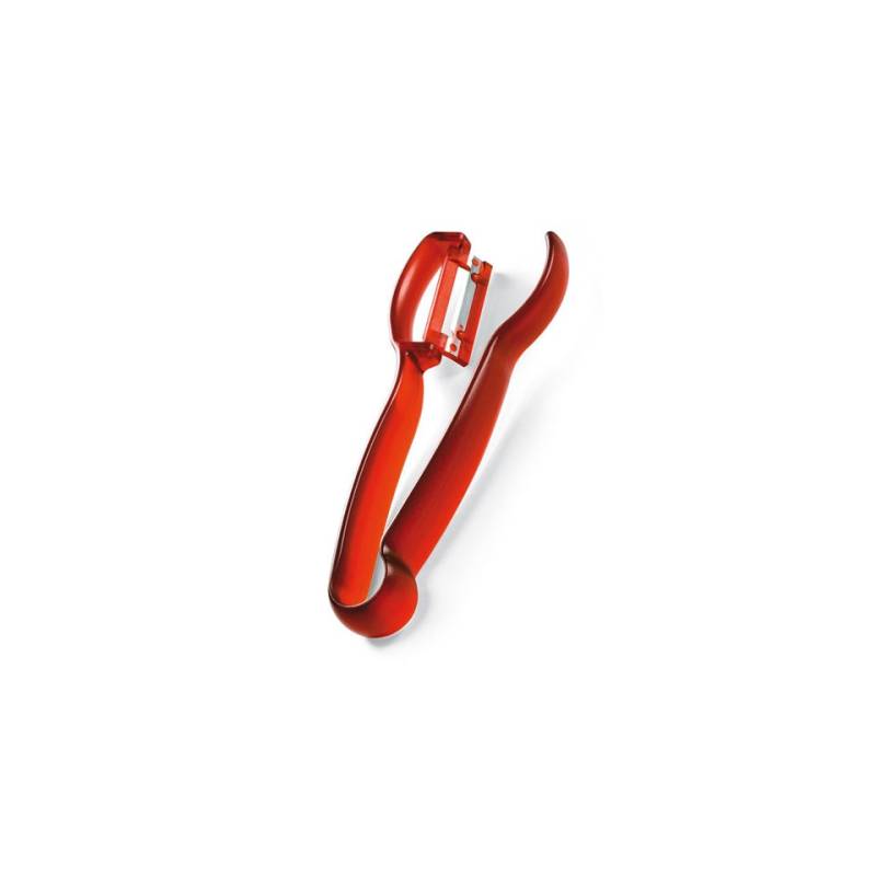 Pelador de espárragos triangular de plástico rojo 17,5 cm