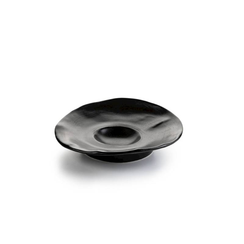 Bol para pasta roto de porcelana negra mate 19 cm